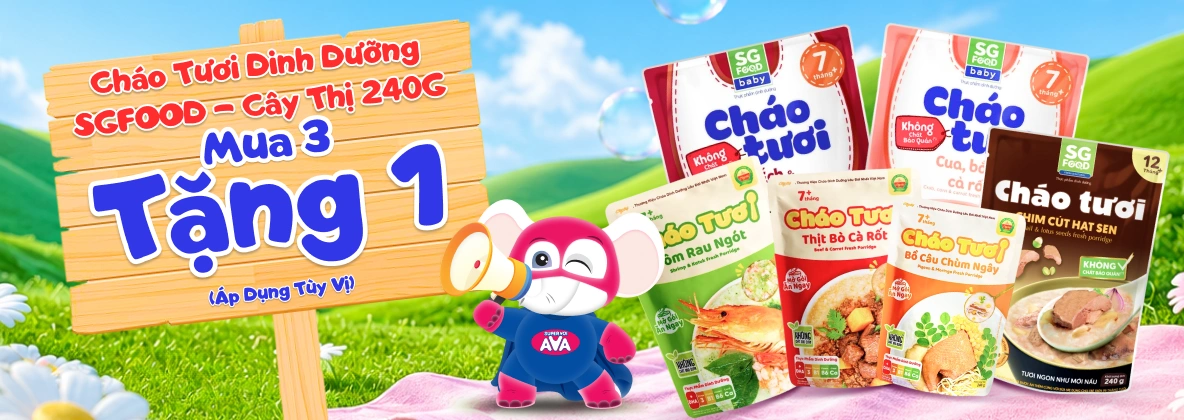 Cháo tươi Dinh dưỡng SGFOOD-Cây Thị 240G Mua 3 tặng 1 (Áp dụng tùy vị)